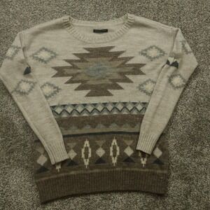 American Eagle sweater‎ womens XS Aztec Knit  Wool pullover Tribe cowgirl horse